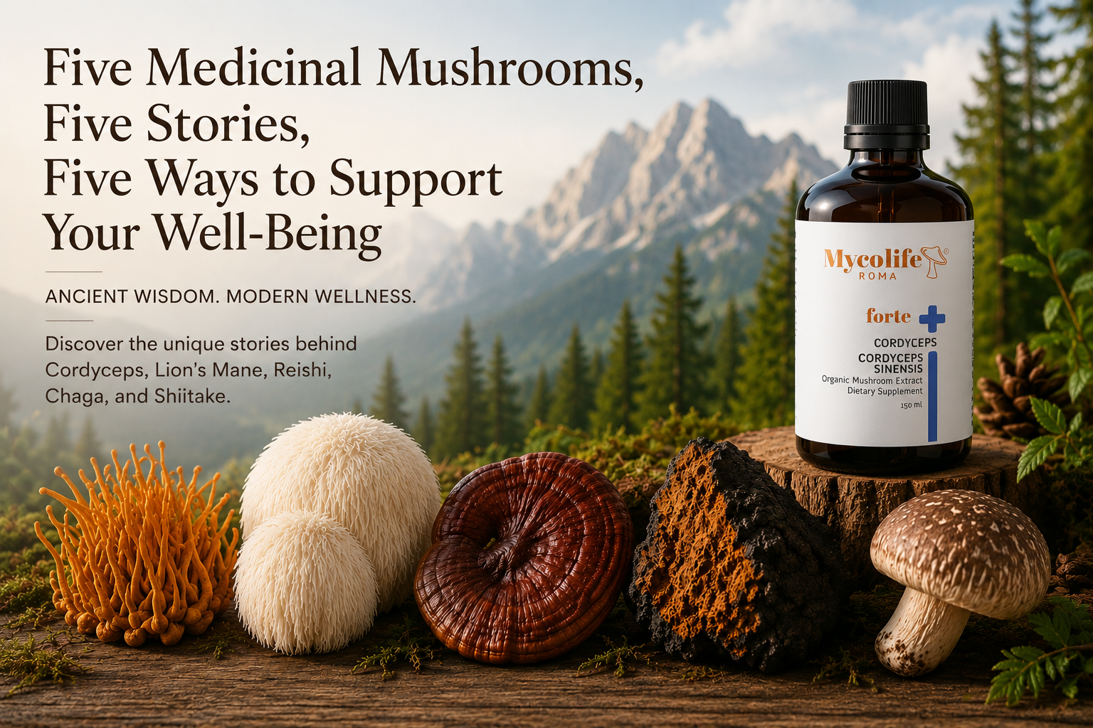 Five Medicinal Mushrooms, Five Stories, Five Ways to Support Your Well-Being