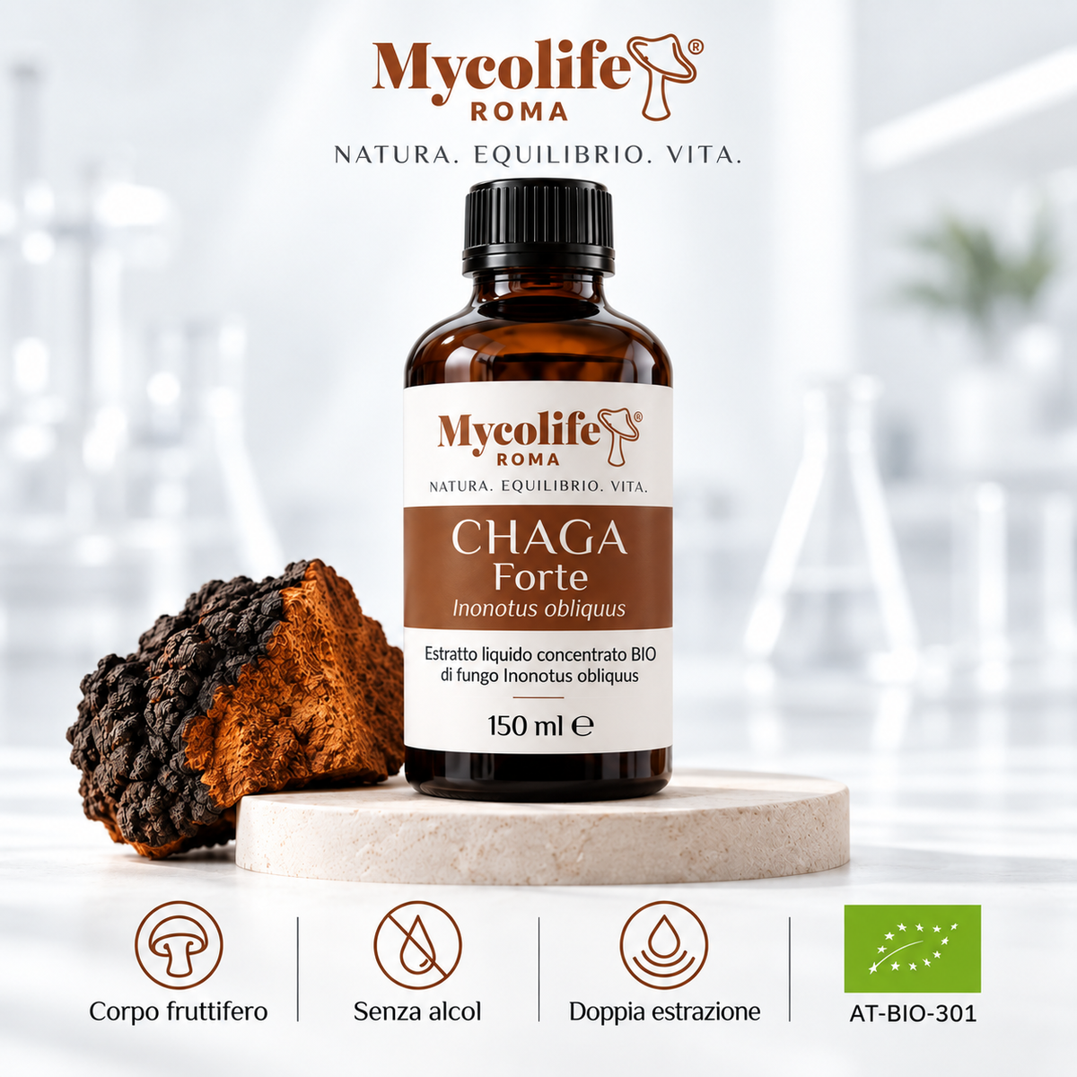 Chaga Extracto Líquido FORTE 150 ml | Mycolife BIO