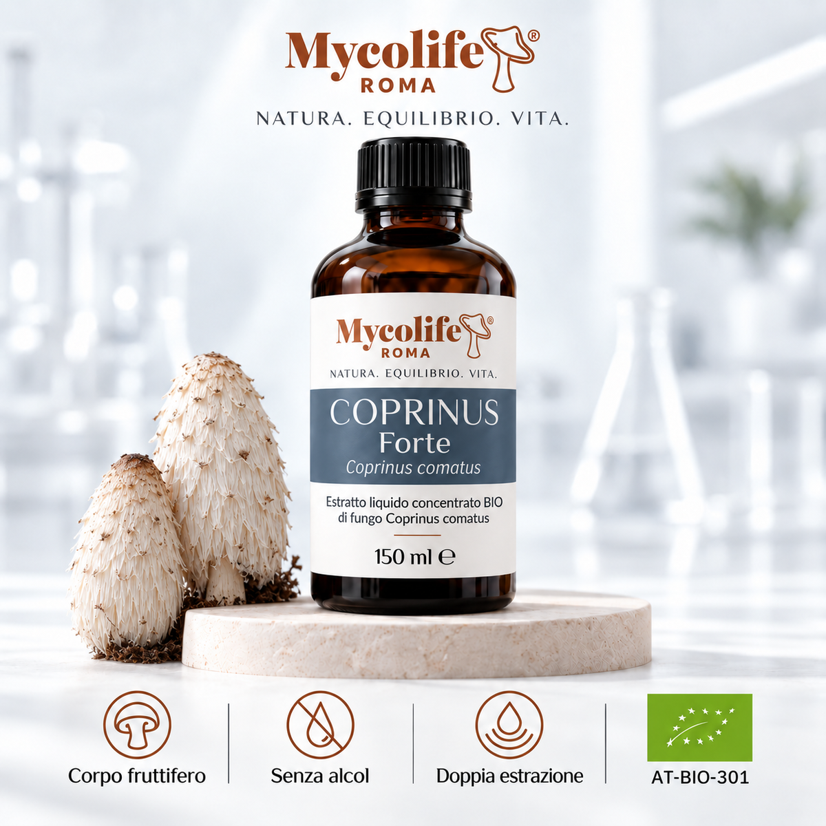 Coprinus Comatus Extracto Líquido FORTE 150 ml | Mycolife BIO