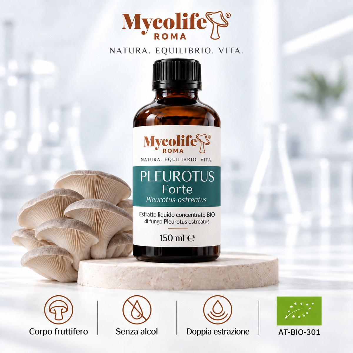 Pleurotus Ostreatus Extracto Líquido FORTE 150 ml | Mycolife BIO