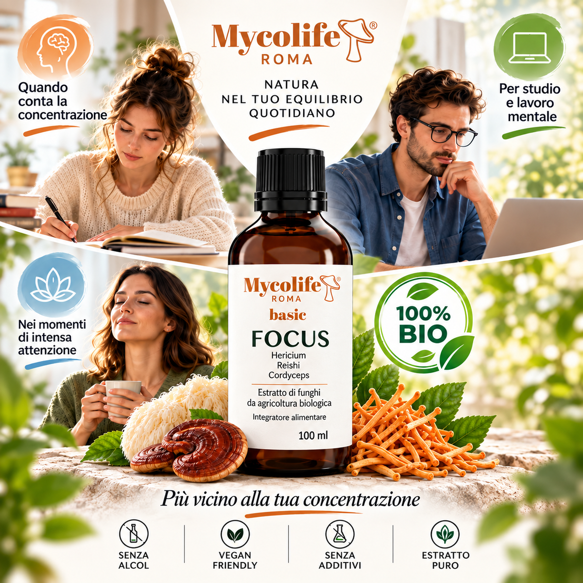 Mycolife Focus BASIC 100 ml bottle and packaging