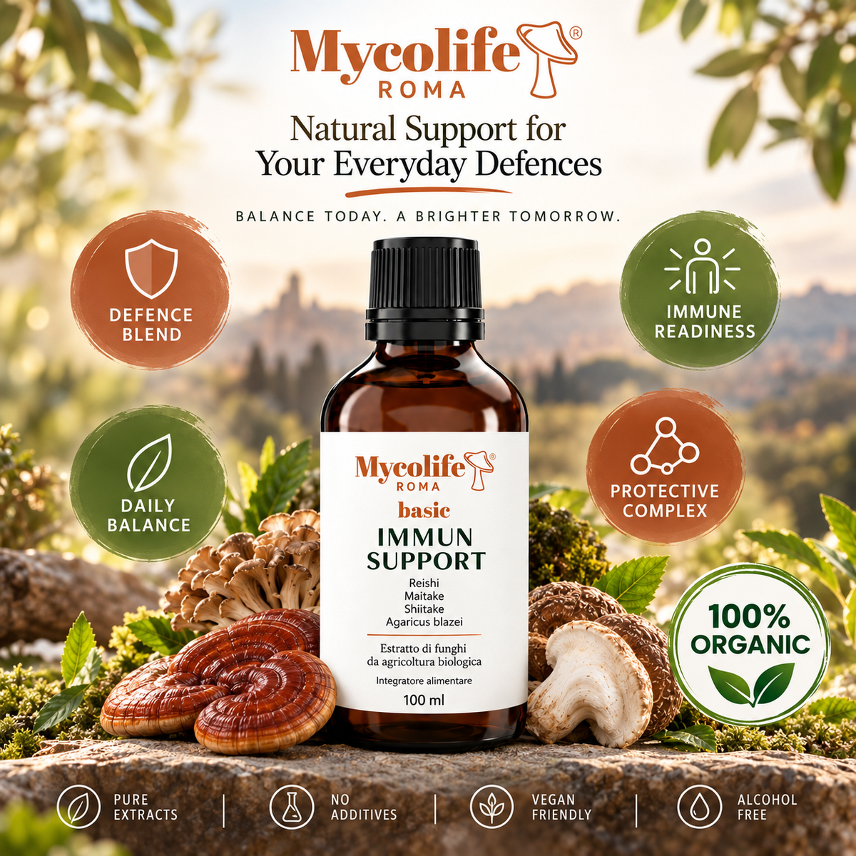 Mycolife Immun Support BASIC 100 ml liquid mushroom extract