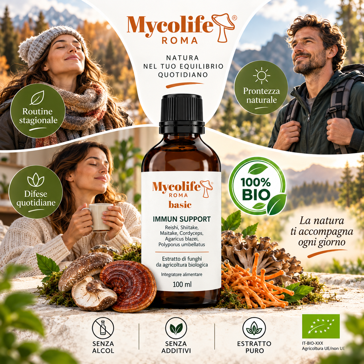 Mycolife Immun Support BASIC 100 ml bottle and packaging